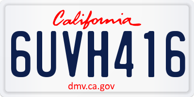 CA license plate 6UVH416