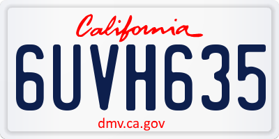 CA license plate 6UVH635