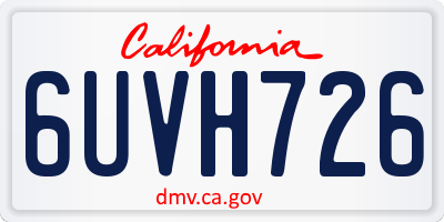 CA license plate 6UVH726