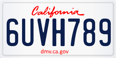 CA license plate 6UVH789