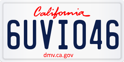 CA license plate 6UVI046