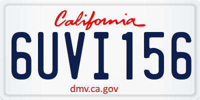 CA license plate 6UVI156