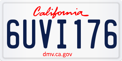 CA license plate 6UVI176