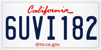 CA license plate 6UVI182