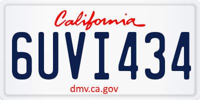 CA license plate 6UVI434