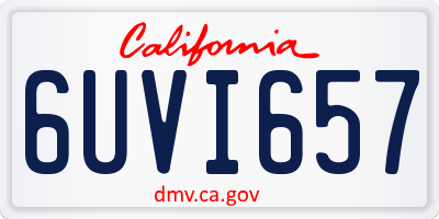 CA license plate 6UVI657