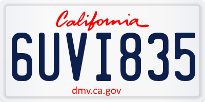 CA license plate 6UVI835