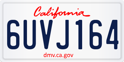CA license plate 6UVJ164