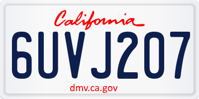CA license plate 6UVJ207