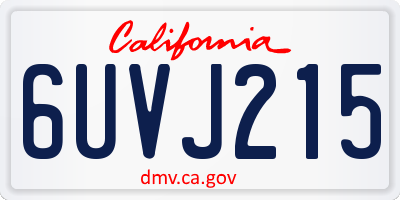 CA license plate 6UVJ215