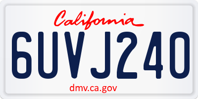 CA license plate 6UVJ240