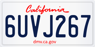 CA license plate 6UVJ267