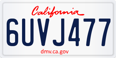 CA license plate 6UVJ477