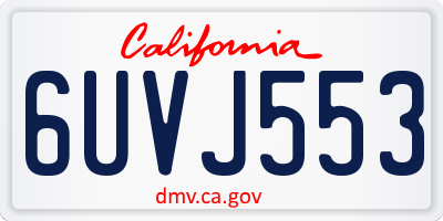 CA license plate 6UVJ553