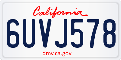 CA license plate 6UVJ578