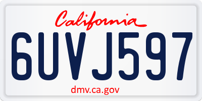 CA license plate 6UVJ597