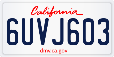 CA license plate 6UVJ603