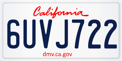 CA license plate 6UVJ722