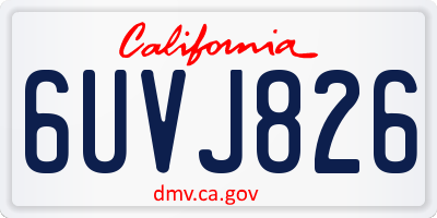 CA license plate 6UVJ826