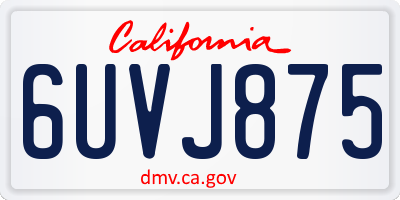 CA license plate 6UVJ875