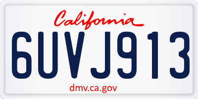 CA license plate 6UVJ913