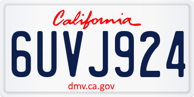 CA license plate 6UVJ924