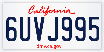 CA license plate 6UVJ995