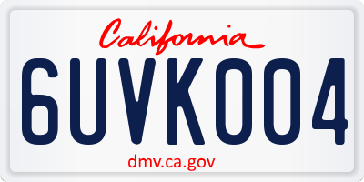 CA license plate 6UVK004