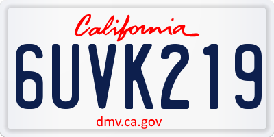 CA license plate 6UVK219
