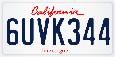 CA license plate 6UVK344
