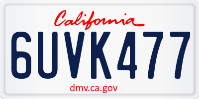 CA license plate 6UVK477