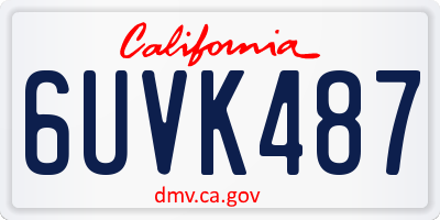 CA license plate 6UVK487