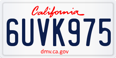 CA license plate 6UVK975