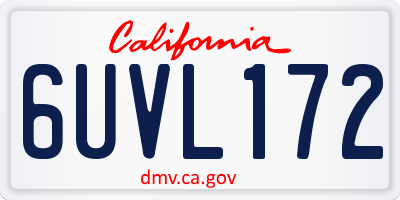 CA license plate 6UVL172