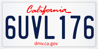 CA license plate 6UVL176