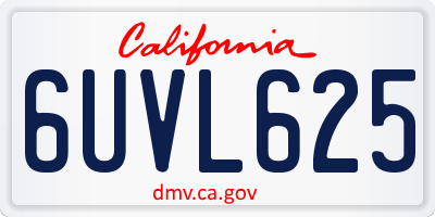 CA license plate 6UVL625