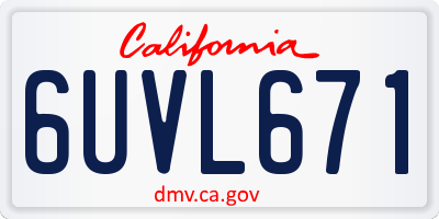 CA license plate 6UVL671