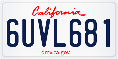 CA license plate 6UVL681