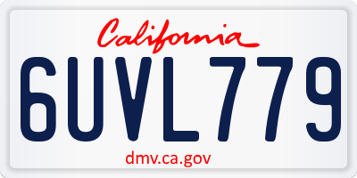 CA license plate 6UVL779