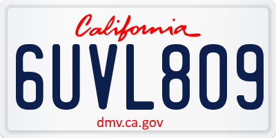 CA license plate 6UVL809