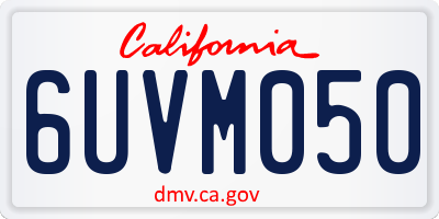 CA license plate 6UVM050