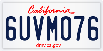 CA license plate 6UVM076
