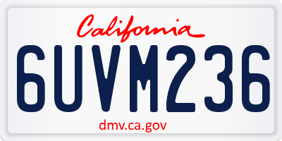CA license plate 6UVM236