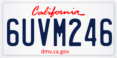 CA license plate 6UVM246