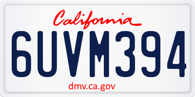 CA license plate 6UVM394