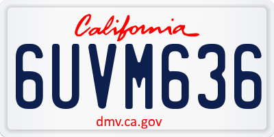 CA license plate 6UVM636