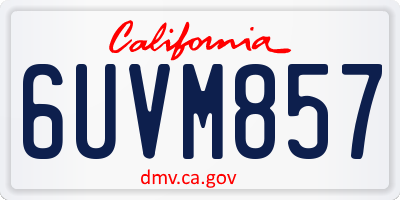 CA license plate 6UVM857