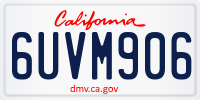 CA license plate 6UVM906