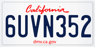 CA license plate 6UVN352
