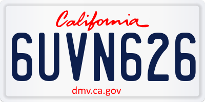 CA license plate 6UVN626